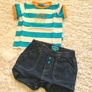 Me Too Baby Boy 2 piece outfit 3-6 months New